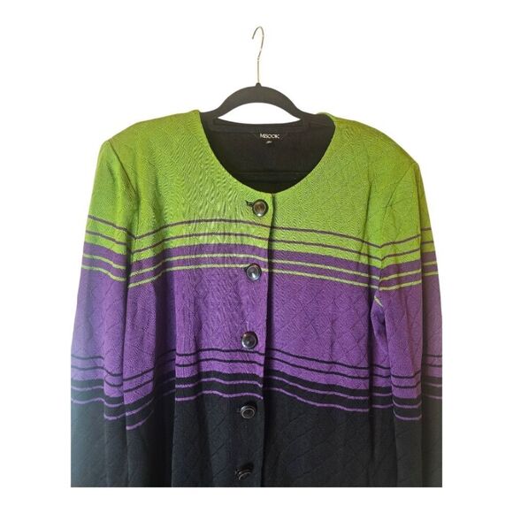 MISOOK Jacket Black Green Purple - Size XL - Picture 3 of 9